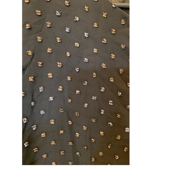 🍒 2/$20 🍒 Black Business Casual Women’s Blouse with Gold & Silver Dots sz M - Picture 2 of 10
